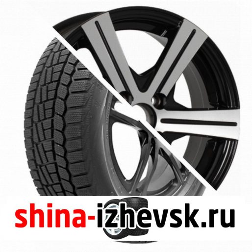 Колесо в сборе Viatti Brina зима (V-521) 195/60 R15 T 88 + Tech Line 544 6xR15 4×100 ET45 DIA67.1 Глянцевый черный с полированной лицевой частью в Ижевске